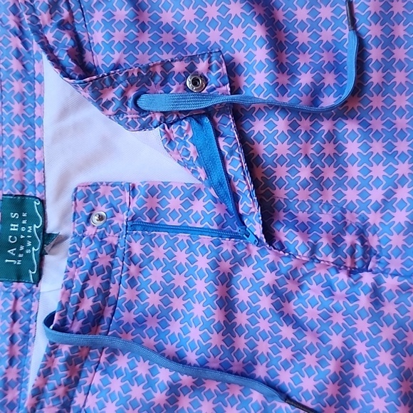 Jachs New York Swim Trunks Men's Size Large Pink Blue Lined Bathing Suit Shorts - Picture 7 of 15